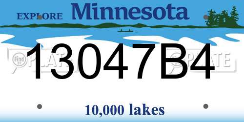 13047B4 Minnesota License Plate