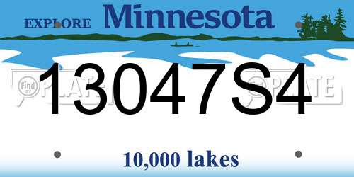 13047S4 Minnesota License Plate