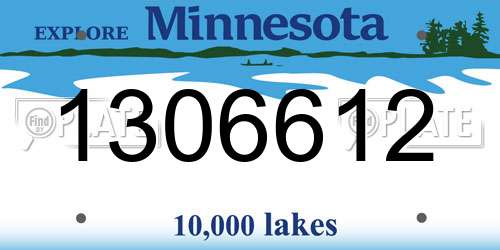 1306612 Minnesota License Plate