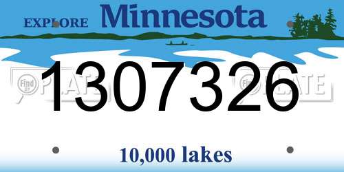 1307326 Minnesota License Plate