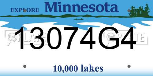 13074G4 Minnesota License Plate