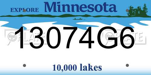 13074G6 Minnesota License Plate