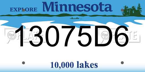 13075D6 Minnesota License Plate