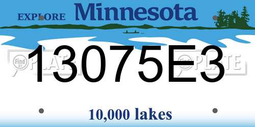 13075E3 Minnesota License Plate