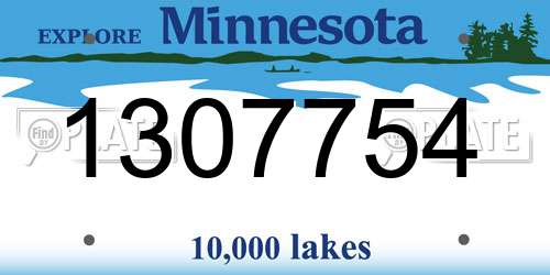 1307754 Minnesota License Plate