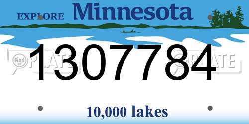 1307784 Minnesota License Plate