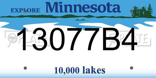 13077B4 Minnesota License Plate