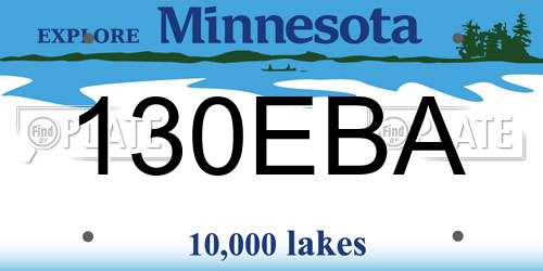 130EBA Minnesota License Plate