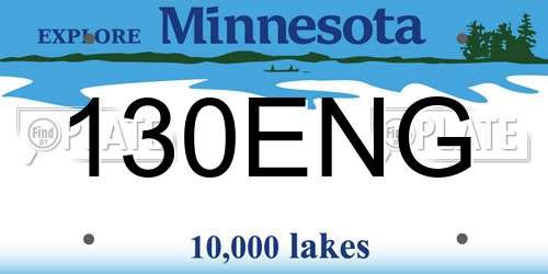 130ENG Minnesota License Plate