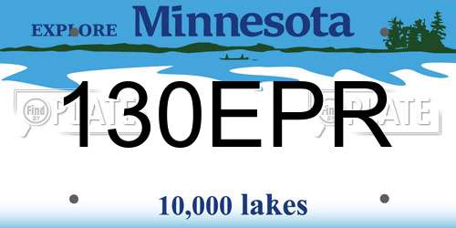 130EPR Minnesota License Plate