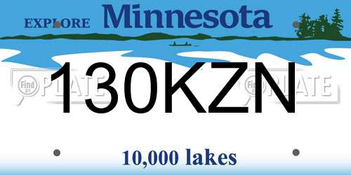 130KZN Minnesota License Plate