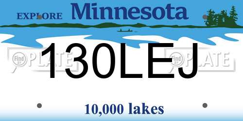 130LEJ Minnesota License Plate