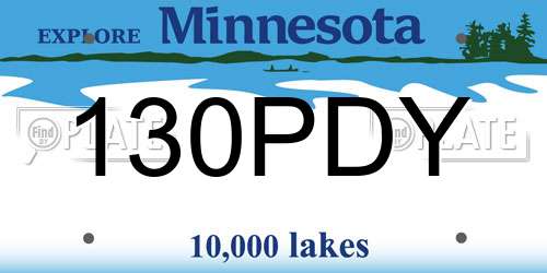 130PDY Minnesota License Plate