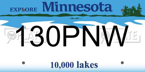 130PNW Minnesota License Plate
