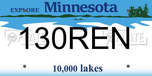 130REN Minnesota License Plate