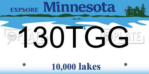 130TGG Minnesota License Plate
