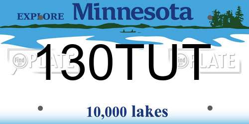 130TUT Minnesota License Plate