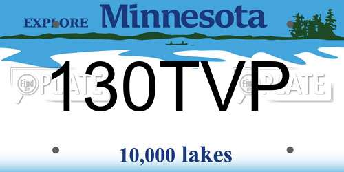 130TVP Minnesota License Plate