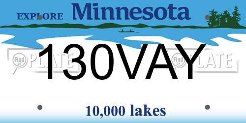 130VAY Minnesota License Plate