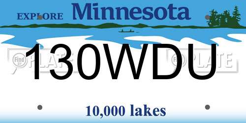 130WDU Minnesota License Plate