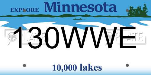 130WWE Minnesota License Plate
