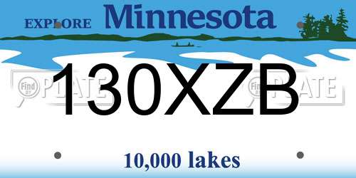130XZB Minnesota License Plate