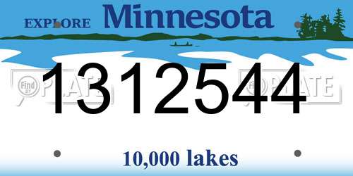 1312544 Minnesota License Plate