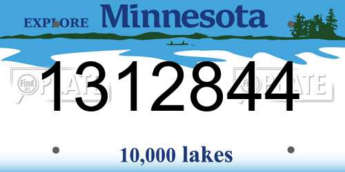 1312844 Minnesota License Plate