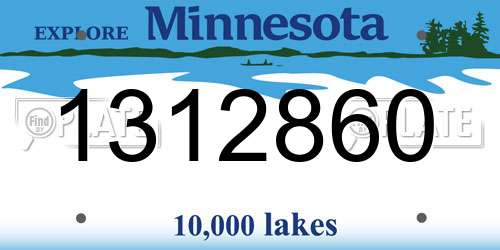 1312860 Minnesota License Plate
