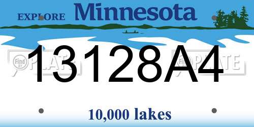 13128A4 Minnesota License Plate