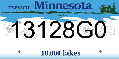 13128G0 Minnesota License Plate