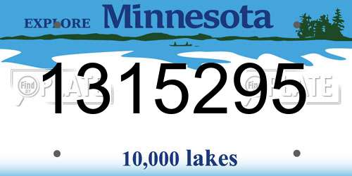 1315295 Minnesota License Plate