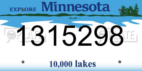1315298 Minnesota License Plate