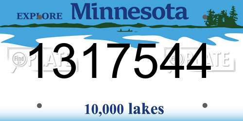1317544 Minnesota License Plate