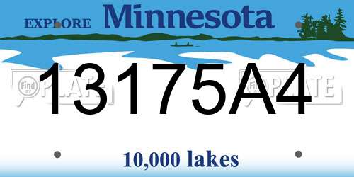 13175A4 Minnesota License Plate