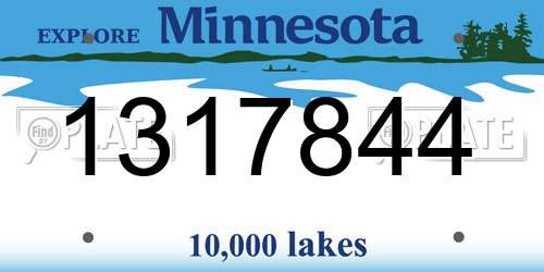 1317844 Minnesota License Plate