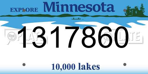 1317860 Minnesota License Plate