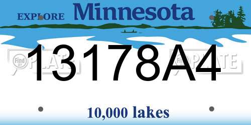 13178A4 Minnesota License Plate