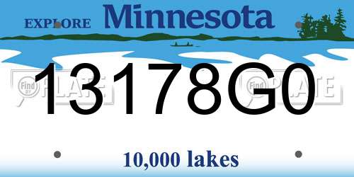 13178G0 Minnesota License Plate