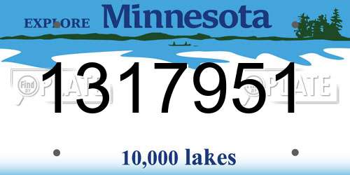 1317951 Minnesota License Plate
