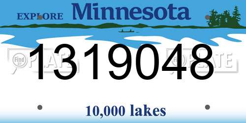 1319048 Minnesota License Plate