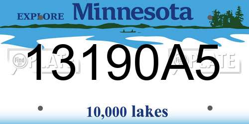 13190A5 Minnesota License Plate
