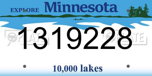 1319228 Minnesota License Plate