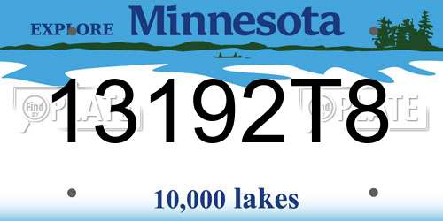 13192T8 Minnesota License Plate