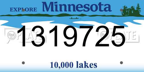 1319725 Minnesota License Plate