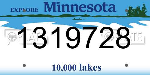 1319728 Minnesota License Plate