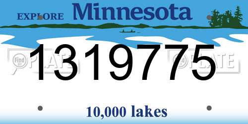 1319775 Minnesota License Plate