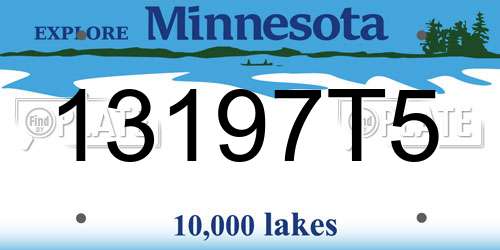 13197T5 Minnesota License Plate