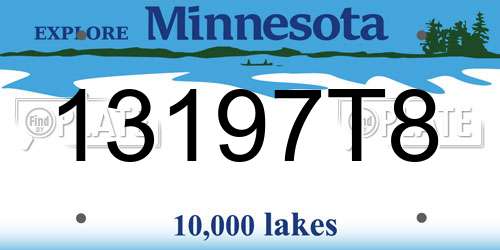 13197T8 Minnesota License Plate