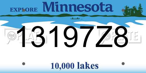 13197Z8 Minnesota License Plate